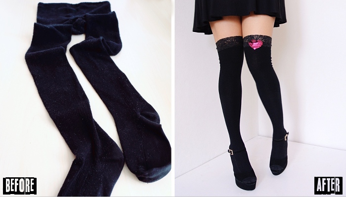 diy thigh high boots with leggings