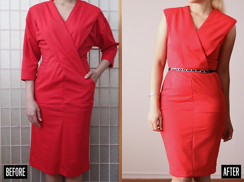 Before & After CrissCross Dress Refashion Paper Michey