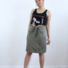 Olive High-Waisted Straight Skirt - Fold Waist