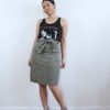 Olive High-Waisted Straight Skirt