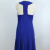 Reworked Blue Pleated Hem Halter Dress - Back