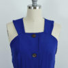Reworked Blue Pleated Hem Halter Dress - Front Closeup