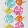Geometric Colorblock Spiral Wire Wrapped Earrings-1