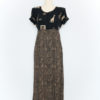 Vintage Animal Print Empire Waist Babydoll Dress- Front