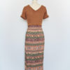 Vintage Faux-Wrap Leopard Tribal Print Skirt- Back