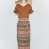 Vintage Faux-Wrap Leopard Tribal Print Skirt- Front