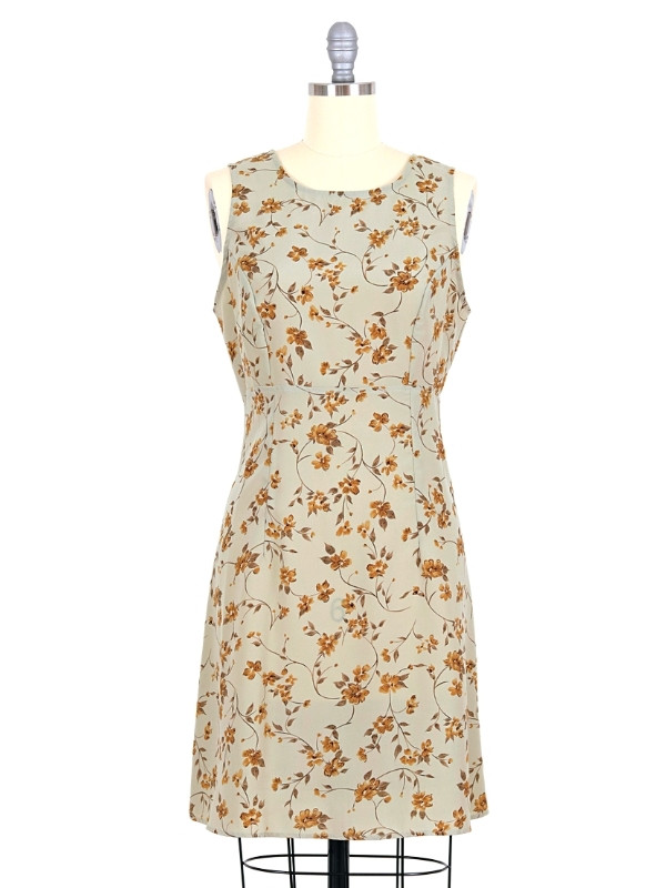 Vintage Floral Print Sleeveless Prairie Sun Dress - Paper Michey