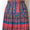 Vintage Multi-colored Floral Paisley Pleated Skirt-Closeup-1