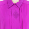 Vintage Orchid Purple Long Sleeve Button Up Blouse- Closeup