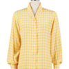 Vintage Pure Silk Italian Gingham Checkered Blouse