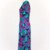Vintage Purple Turquoise Multicolored Floral Print Dress- Side