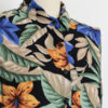 Vintage Tropical Floral Leaf Print Sleeveless Shirt-Closeup