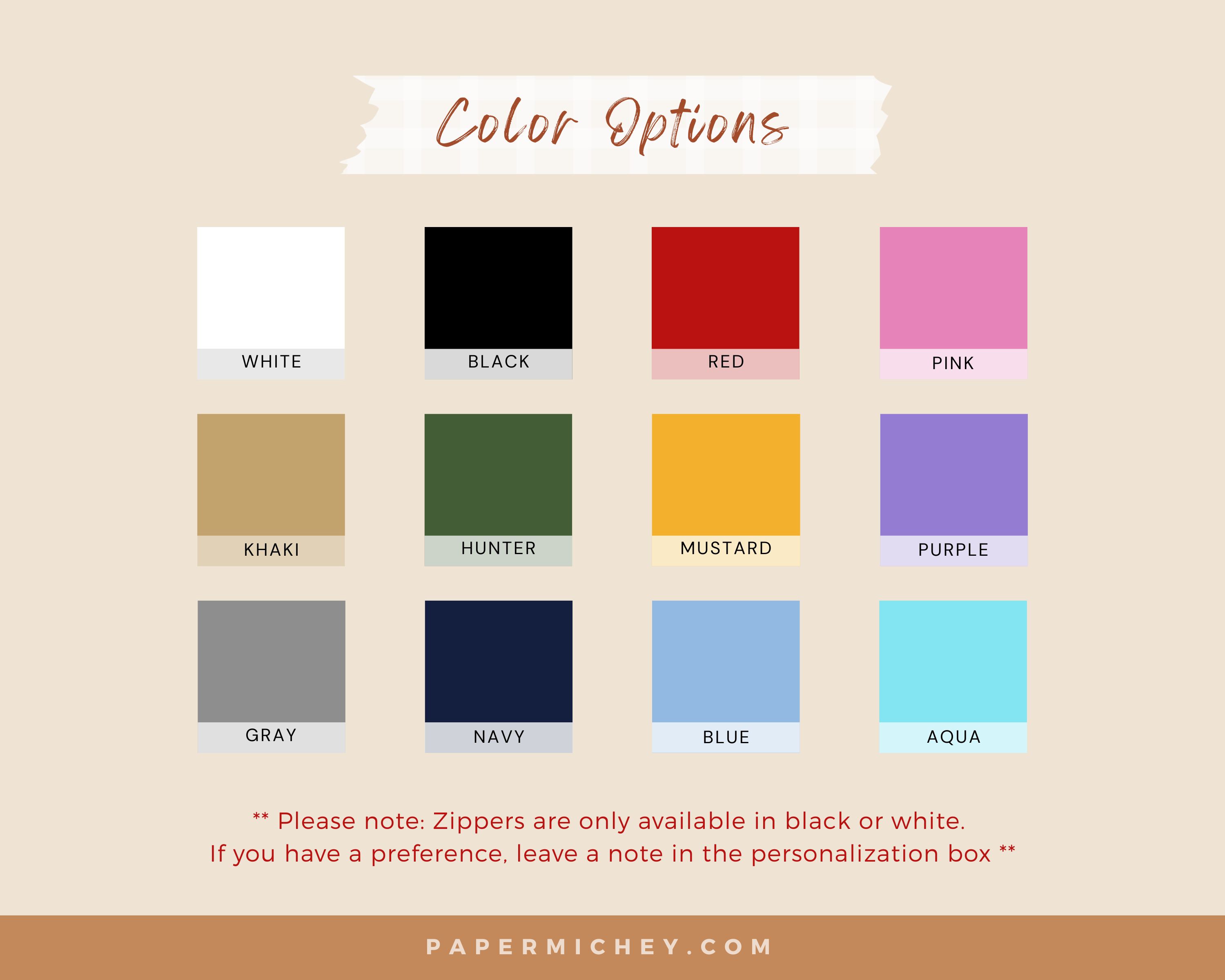 Custom Sew On Zipper Inside Pocket Color